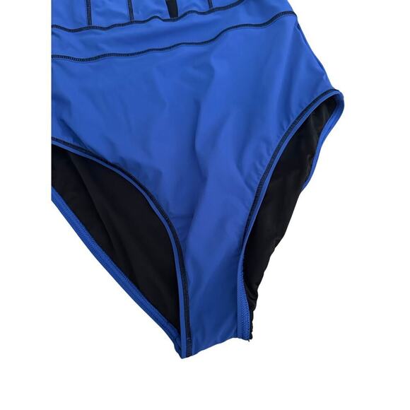 NWT Gottex Women's Blue Sport Fast Track High Neck One Piece Swimsuit Size 8 - Picture 7 of 8